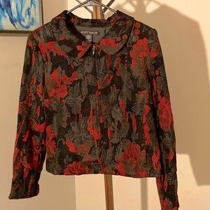 Scott Taylor | Woman’s Red & Black Embroidered  Jacket/Blazer - Size Large